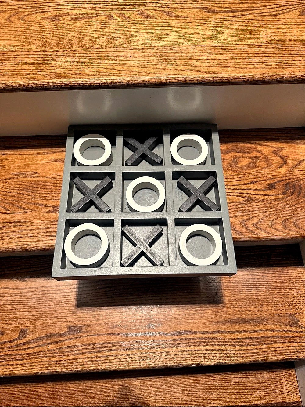 Tic-Tac-Toe Board Game Black White & Gray
